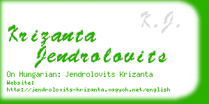 krizanta jendrolovits business card